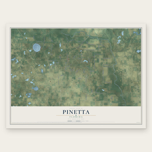 Pinetta, Florida map print, the full design