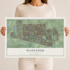 Plantation, Florida map print, 12" x 18" Archival Matte Print mockup