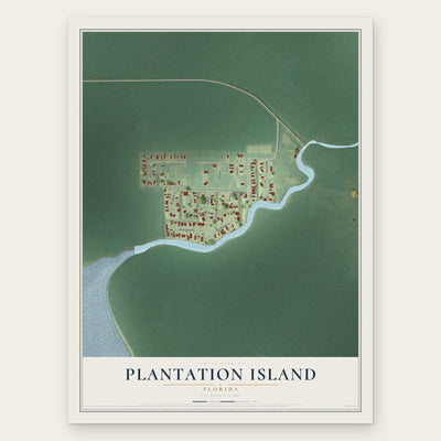 Plantation Island, Florida map print, the full design