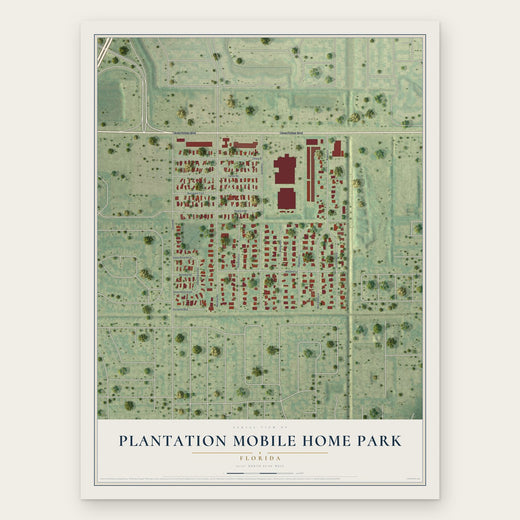 Plantation Mobile Home Park, Florida map print, the full design