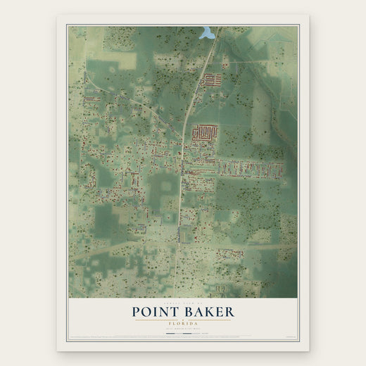 Point Baker, Florida map print, the full design