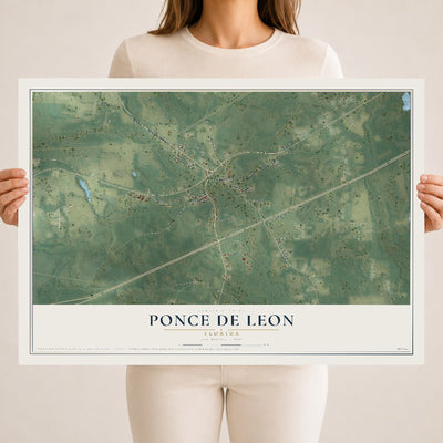Ponce de Leon, Florida map print, 18" x 24" Archival Matte Print mockup