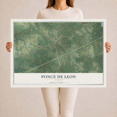 Ponce de Leon, Florida map print, 24" x 36" Archival Matte Print mockup