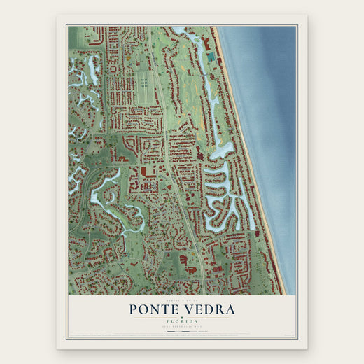 Ponte Vedra, Florida map print, the full design