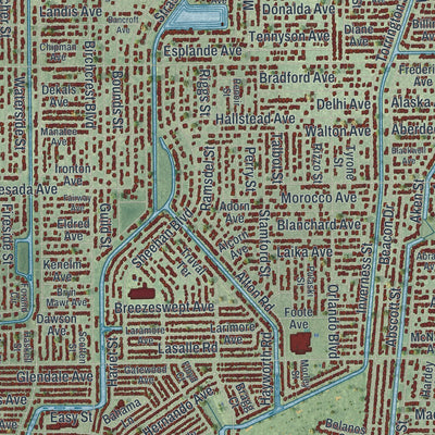 Close-up 1 of the Port Charlotte, Florida map artwork