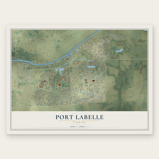 Port LaBelle, Florida map print, the full design