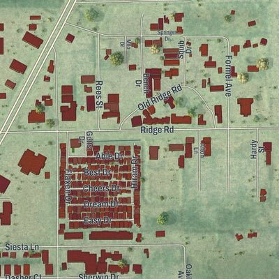 Close-up 2 of the Port Richey, Florida map artwork