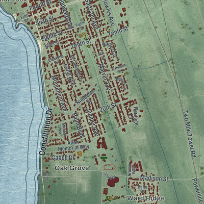 Close-up 1 of the Port St. Joe, Florida map artwork