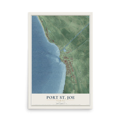 Port St. Joe, Florida map print, 12" x 18" Archival Matte Print mockup
