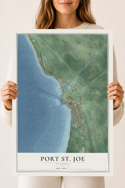Port St. Joe, Florida map print, 18" x 24" Archival Matte Print mockup