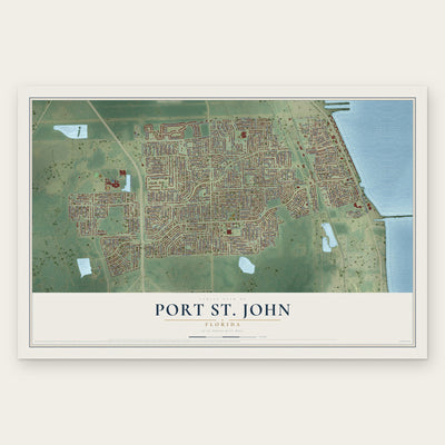 Port St. John, Florida map print, the full design