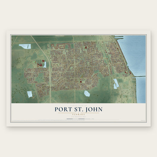Port St. John, Florida map print, the full design