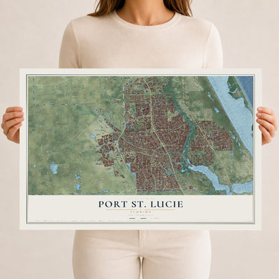 Port St. Lucie, Florida map print, 12" x 18" Archival Matte Print mockup