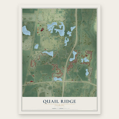 Quail Ridge, Florida map print, the full design