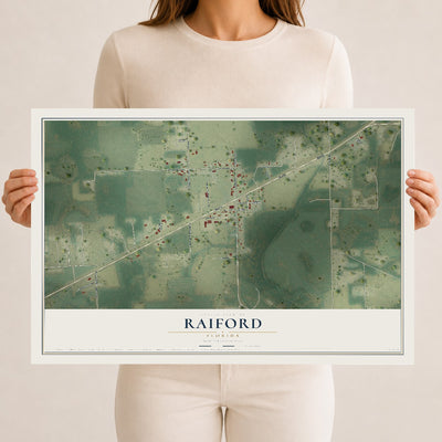 Raiford, Florida map print, 12" x 18" Archival Matte Print mockup