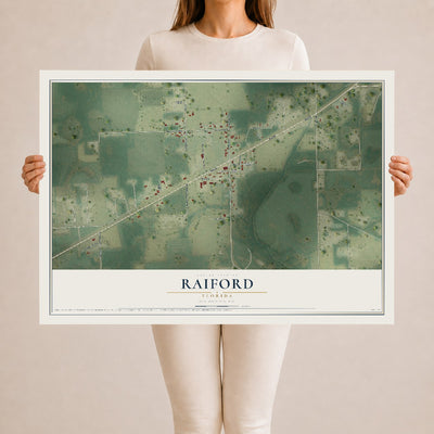 Raiford, Florida map print, 24" x 36" Archival Matte Print mockup
