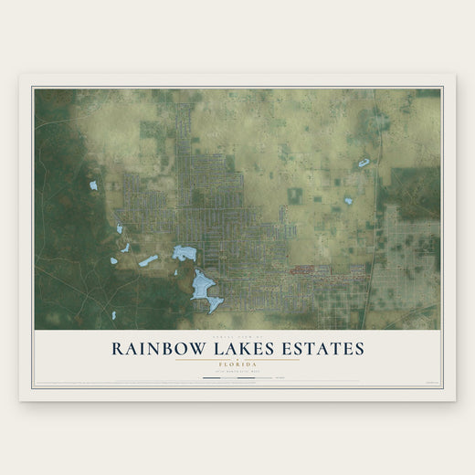 Rainbow Lakes Estates, Florida map print, the full design