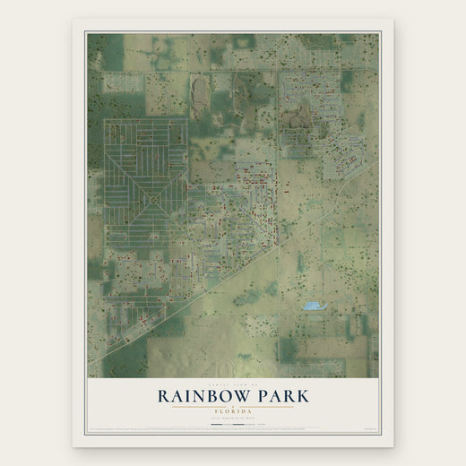 Rainbow Park, Florida map print, the full design