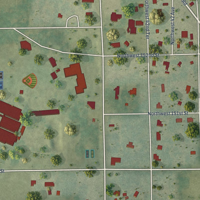 Close-up 1 of the Reddick, Florida map artwork