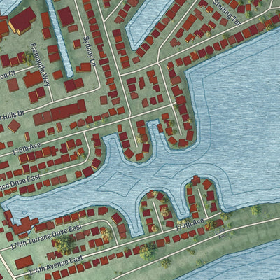 Close-up 1 of the Redington Shores, Florida map artwork