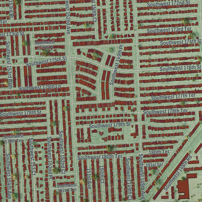 Close-up of the map of Richmond West, Florida print showing street and building detail