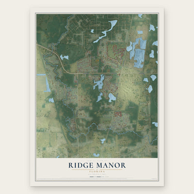 Ridge Manor, Florida map print, the full design