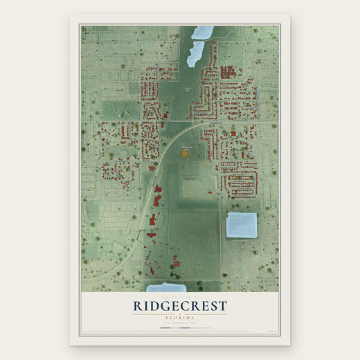 Ridgecrest, Florida map print, the full design