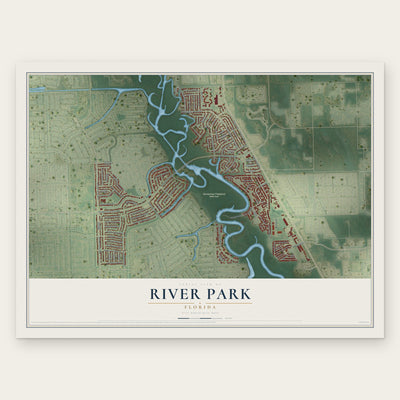 River Park, Florida map print, the full design