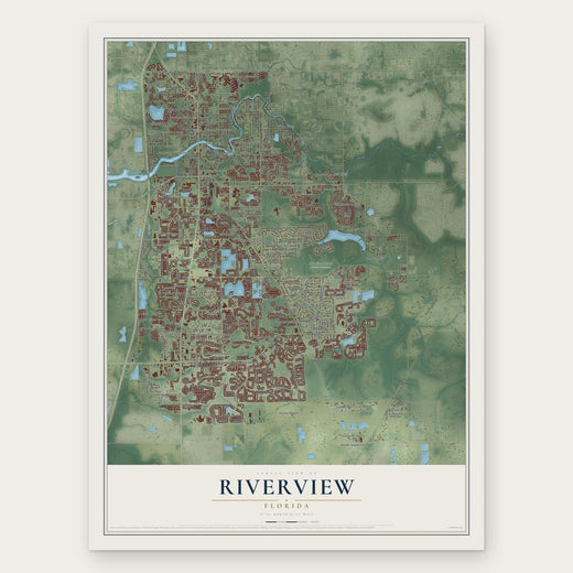 Riverview, Florida map print, the full design