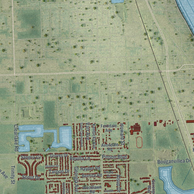 Close-up 2 of the Rockledge, Florida map artwork