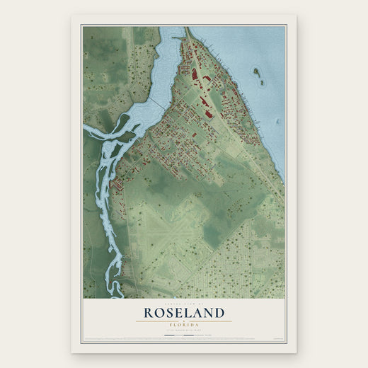 Roseland, Florida map print, the full design
