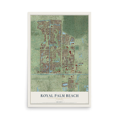 Royal Palm Beach, Florida map print, 12" x 18" Archival Matte Print mockup