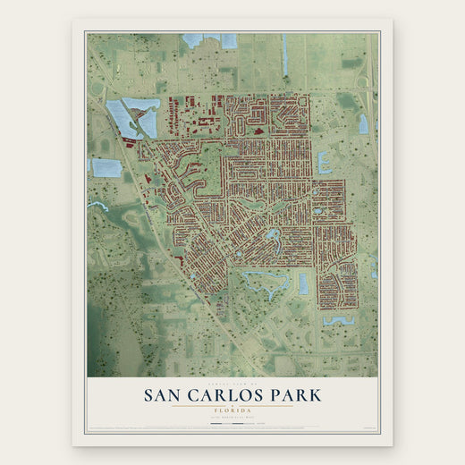 San Carlos Park, Florida map print, the full design