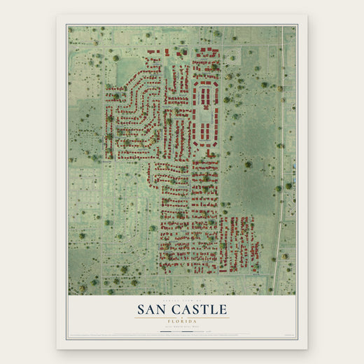 San Castle, Florida map print, the full design