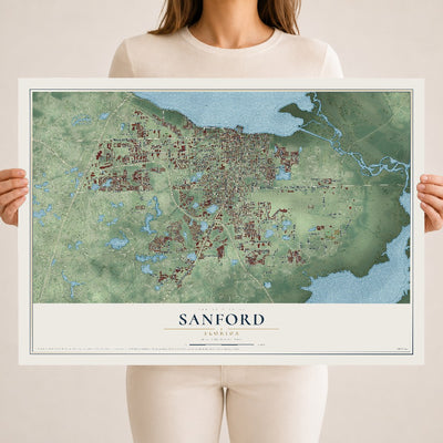 Sanford, Florida map print, 18" x 24" Archival Matte Print mockup