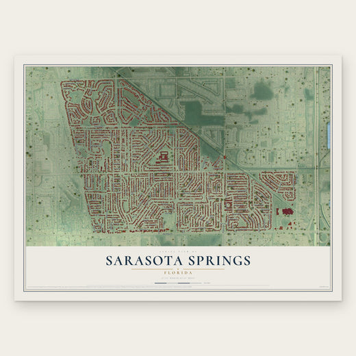 Sarasota Springs, Florida map print, the full design