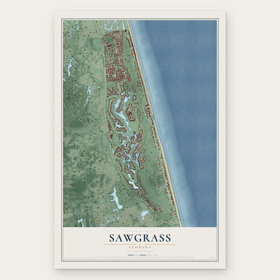 Sawgrass, Florida map print, the full design