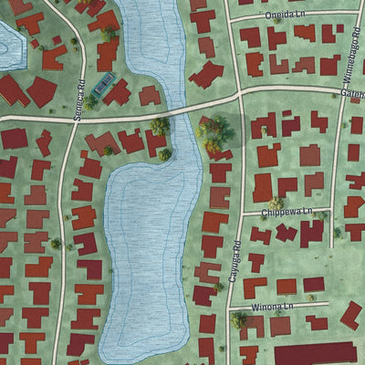 Close-up 1 of the Sea Ranch Lakes, Florida map artwork
