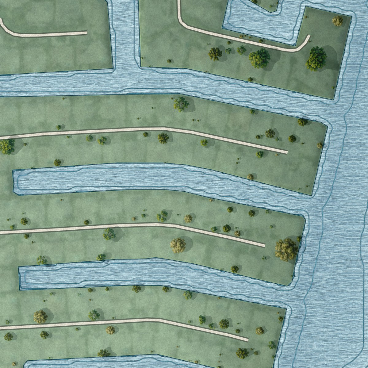 Close-up 2 of the Sea Ranch Lakes, Florida map artwork