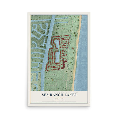 Sea Ranch Lakes, Florida map print, 12" x 18" Archival Matte Print mockup