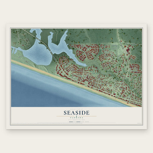 Seaside, Florida map print, the full design