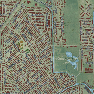 Close-up 1 of the Sebastian, Florida map artwork