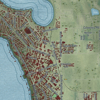 Close-up 1 of the Sebring, Florida map artwork