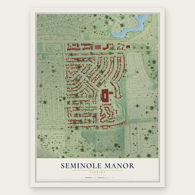 Seminole Manor, Florida map print, the full design