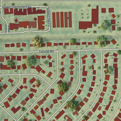 Close-up of the map of Seminole Manor, Florida print showing street and building detail