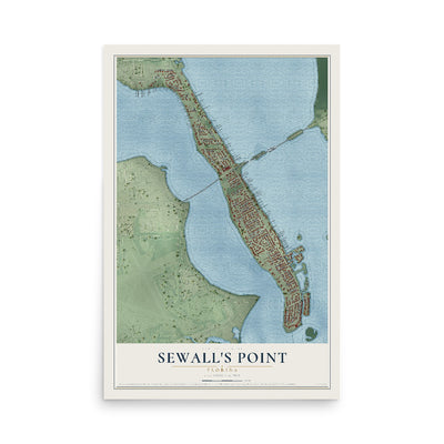 Sewall's Point, Florida map print, 12" x 18" Archival Matte Print mockup