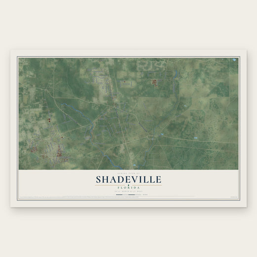 Shadeville, Florida map print, the full design