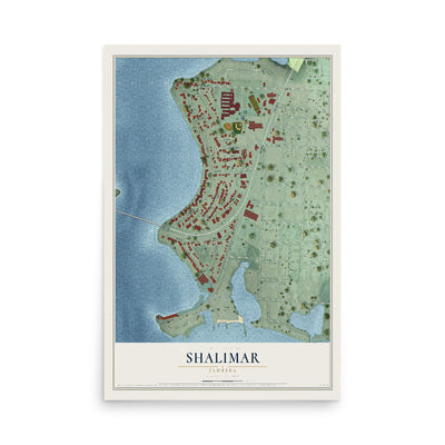 Shalimar, Florida map print, 12" x 18" Archival Matte Print mockup