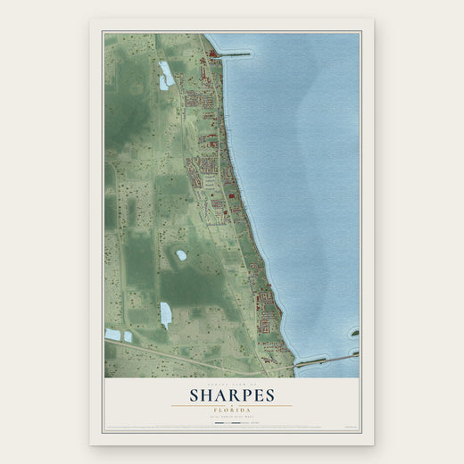Sharpes, Florida map print, the full design