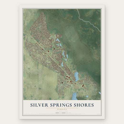 Silver Springs Shores, Florida map print, the full design